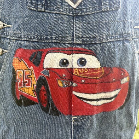 Custom Hand painted Cars Overalls on Vintage OskKosh B'Gosh Size 6X - Picture 4 of 10